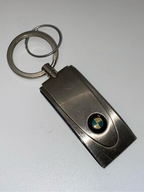 BMW Dealer Promo Silver Key Ring Fob Blue Black Auto Car Emblem